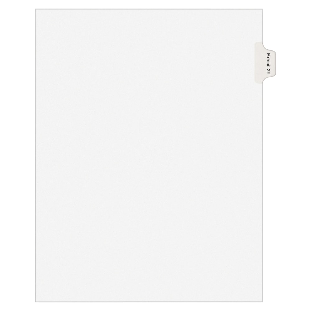 Avery Allstate-Style 30% Recycled Collated Legal Exhibit Dividers, 8 1/2in x 11in, White Dividers/White Tabs, EXHIBIT 22, Pack Of 25 Tabs (Min Order Qty 20) MPN:82154