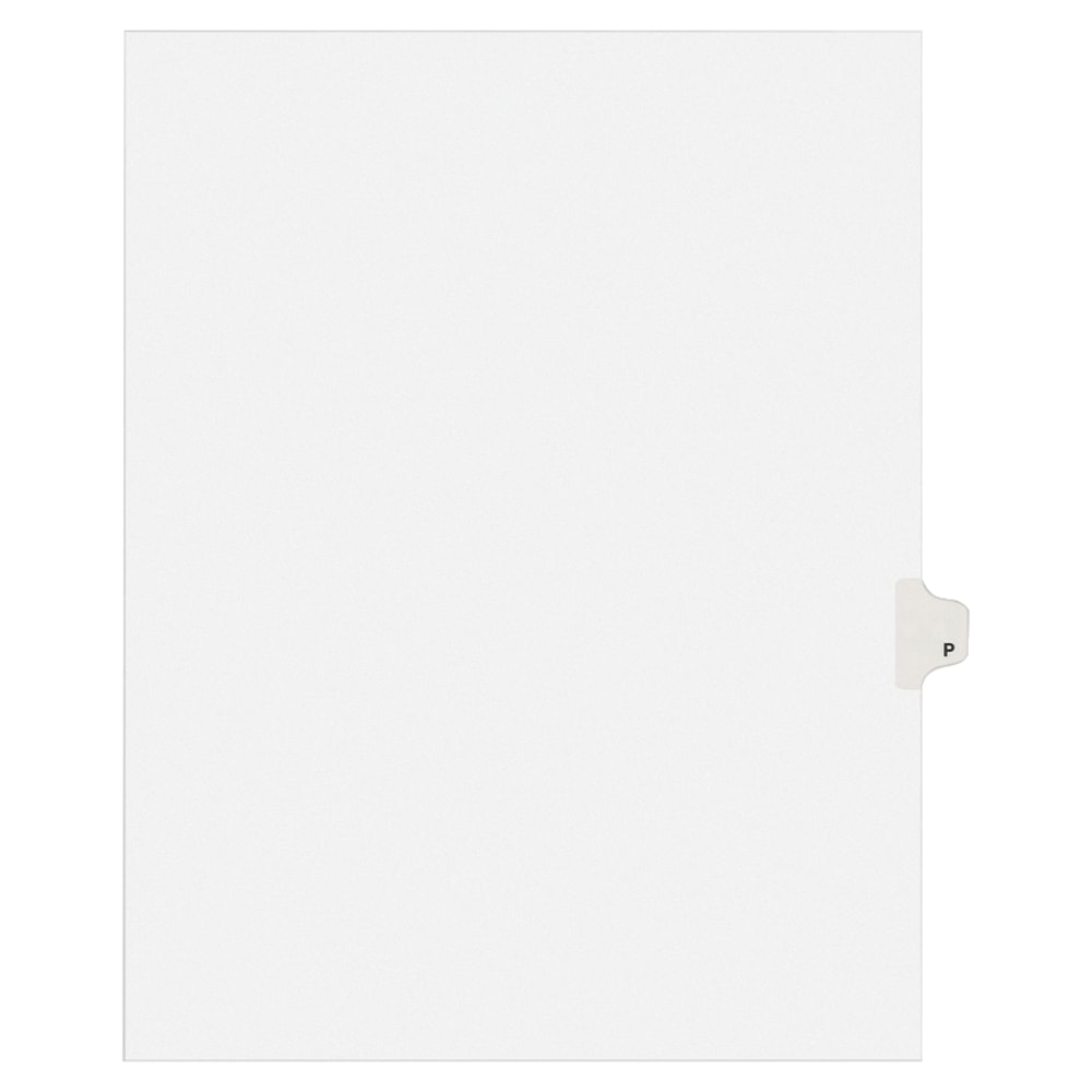 Avery Allstate-Style 30% Recycled Collated Legal Exhibit Dividers, 8 1/2in x 11in, White Dividers/White Tabs, P, Pack Of 25 Tabs (Min Order Qty 16) MPN:82178