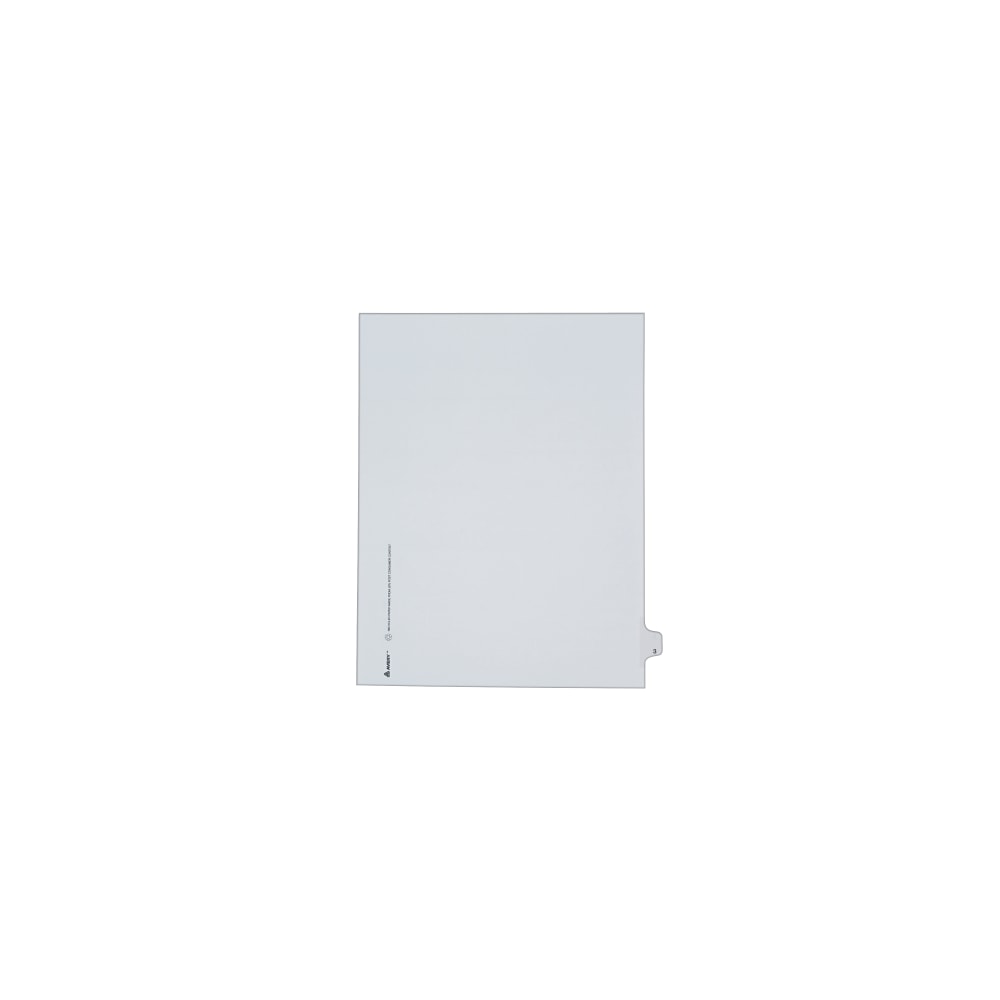 Avery 20% Recycled Side-Tab Legal Index Exhibit Dividers, Tab Title 3, White, Pack Of 25 (Min Order Qty 12) MPN:82201