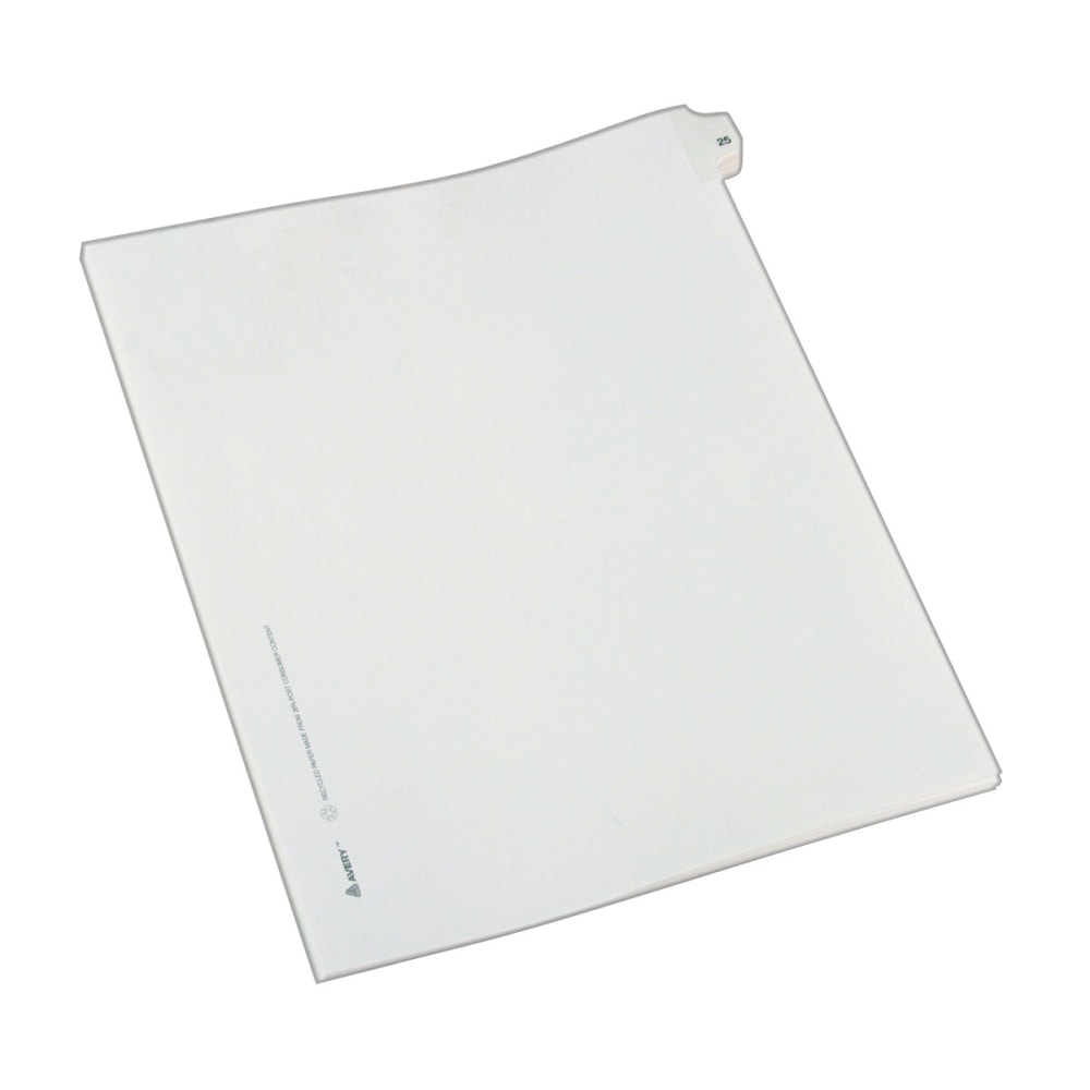 Avery Allstate-Style Collated Legal Exhibit Dividers, 8 1/2in x 11in, White Dividers/White Tabs, 25, Pack Of 25 Tabs (Min Order Qty 15) MPN:82223