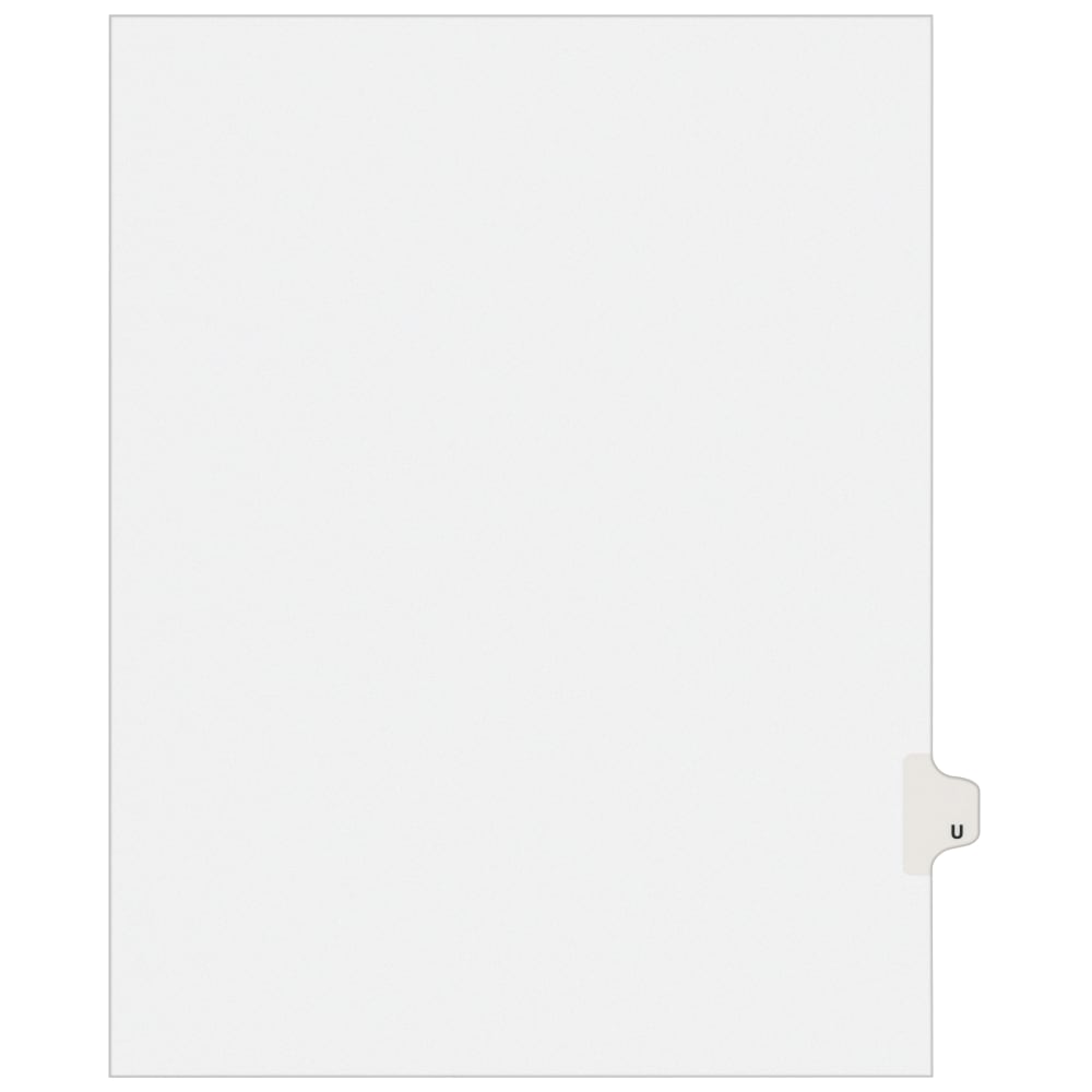 Avery Individual Legal Dividers Avery Style, Letter Size, Side Tab U, White Dividers/White Tabs, Pack Of 25 (Min Order Qty 36) MPN:LGULTS