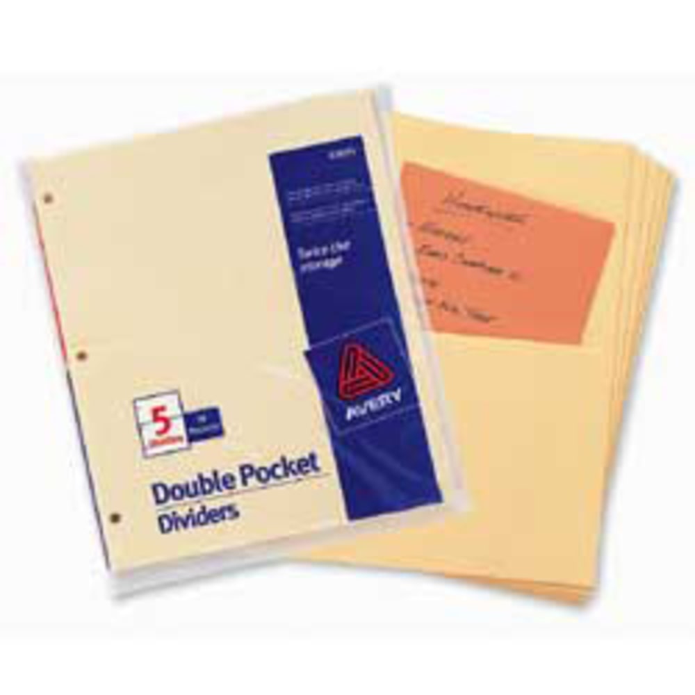 Avery Double Pocket Dividers, Pack Of 5 (Min Order Qty 21) MPN:03075
