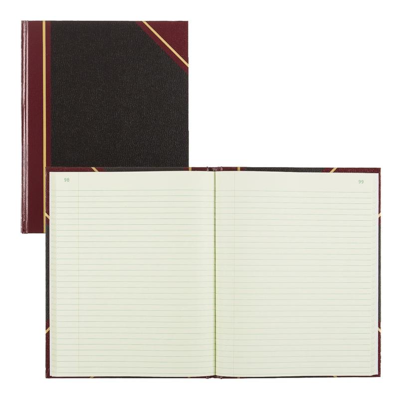 National 50% Recycled Black Texhide Record Book With Margin, 8 3/8in x 10 3/8in, 150 Pages (Min Order Qty 3) MPN:56211