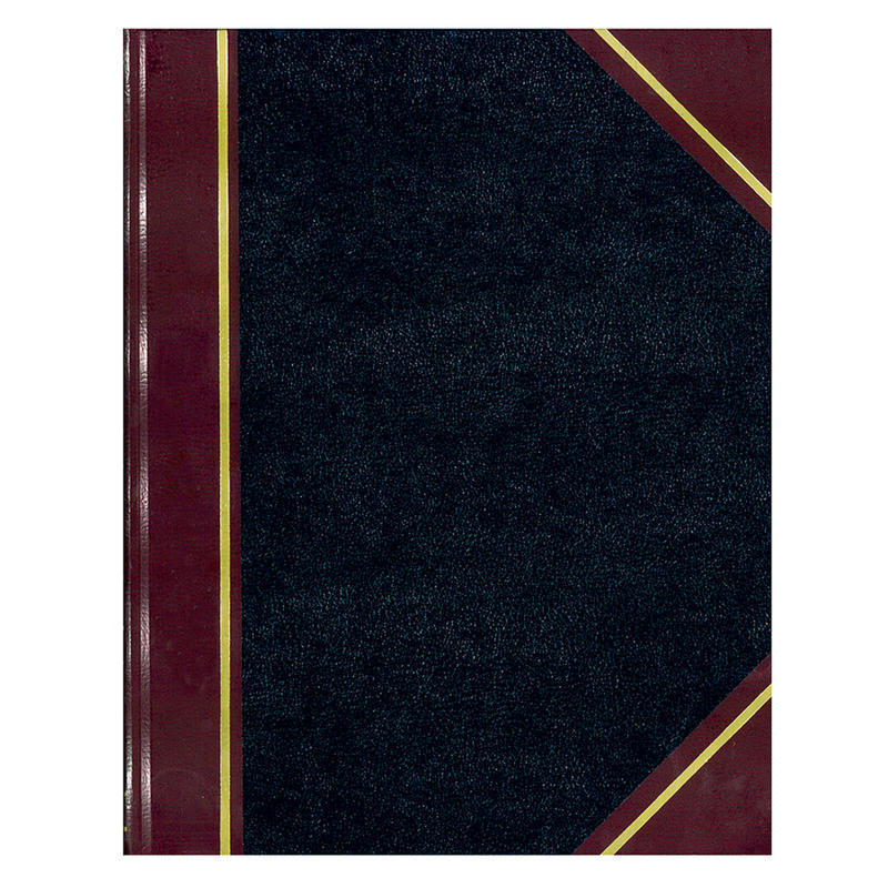 National Brand 50% Recycled Black Texhide Record Book With Margin, 8 3/8in x 10 3/8in, 300 Pages (Min Order Qty 2) MPN:56231