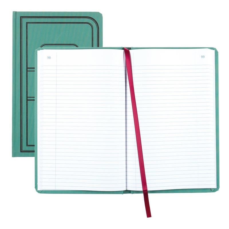 National Sewn Canvas Account Book, 12 1/8in x 7 5/8in, 50% Recycled, Green, 35 Lines Per Page, Book Of 500 Pages (Min Order Qty 3) MPN:A66500R