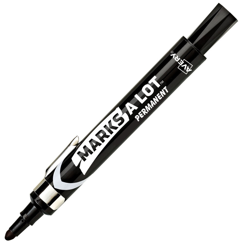 Avery Marks-A-Lot Bullet-Tip Permanent Markers, Black (Min Order Qty 6) MPN:24878