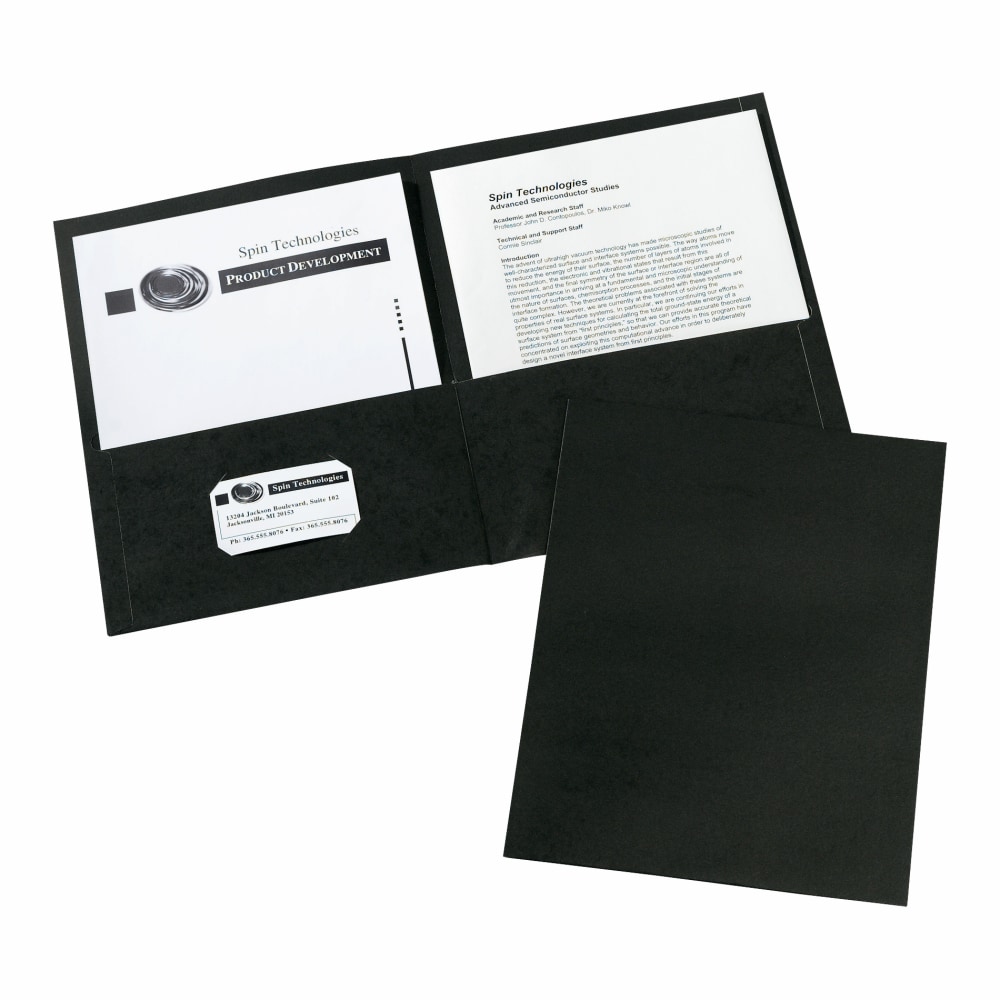 Avery 2-Pocket Folders, Letter Size, Black, Pack of 25 (Min Order Qty 5) MPN:47988