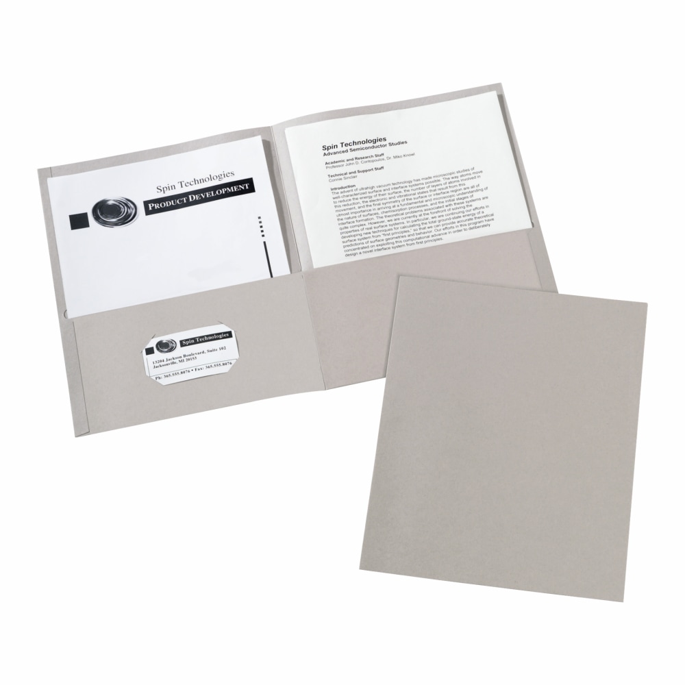 Avery 2-Pocket Folders, Letter Size, Gray, Pack Of 25 (Min Order Qty 5) MPN:47990