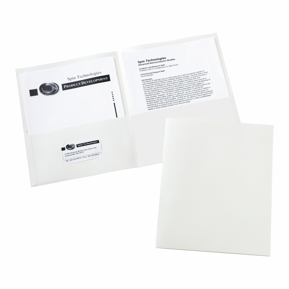 Avery 2-Pocket Folders, Letter Size, White, Pack Of 25 (Min Order Qty 5) MPN:47991