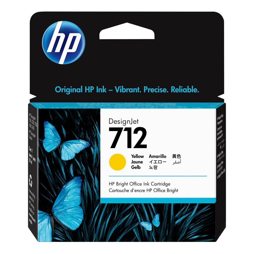 HP 712 DesignJet Yellow Ink Cartridge, 3ED69A (Min Order Qty 2) MPN:3ED69A