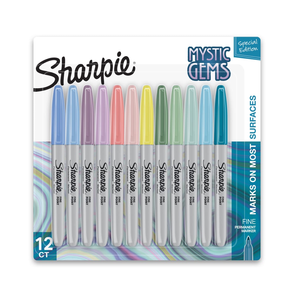 Sharpie Mystic Gems Permanent Markers - Fine Marker Point - Multi - 12 / Pack (Min Order Qty 5) MPN:2136729