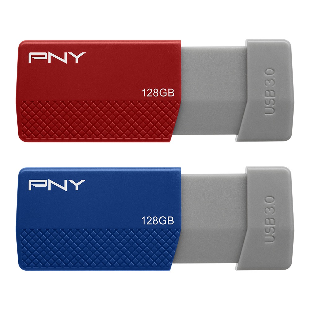 PNY USB 3.0 Flash Drives, 128GB, Assorted Colors, Pack Of 2 Drives (Min Order Qty 3) MPN:P-FD128X2ELEDGE-GE