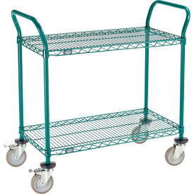 Nexel® Utility Cart 2 Shelf Poly-Green® 36