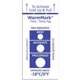 SpotSee™ WarmMark® Time Temperature Indicators -18°C/0°F 100/Box WM 18/0