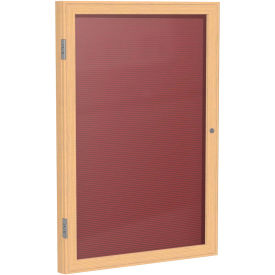 Ghent Enclosed Letter Board - 1 Door - Burgundy Letterboard w/Oak Frame - 36