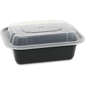 Pactiv Evergreen VERSAtainer Microwavable Container 12 oz. Capacity Black/Clear 150/Carton NC818B