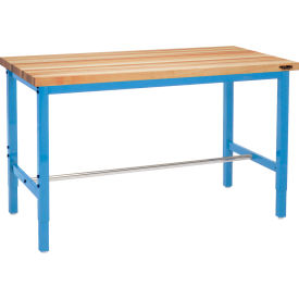 GoVets™ 48 x 30 Adjustable Height Workbench Square Tube Leg - Birch Square Edge Blue 895BL318