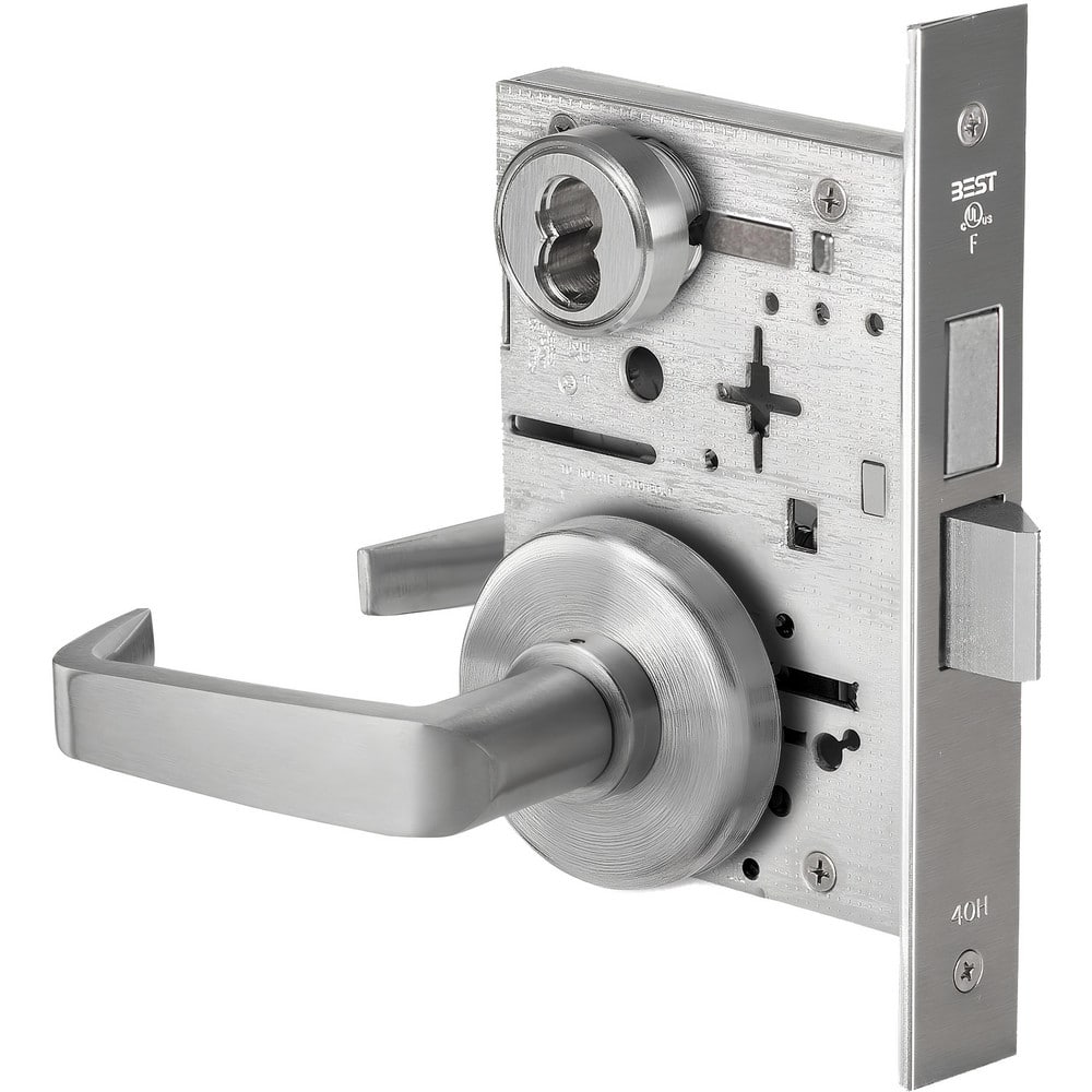 Lever Locksets, Lockset Type: Dormitory , Key Type: Keyed Different , Back Set: 2-3/4 (Inch), Cylinder Type: Less Core , Material: Metal  MPN:45H7T15H626