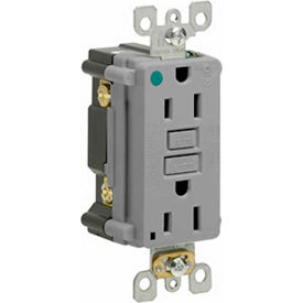 Leviton GFNT1-HFG 15A 125V SmartlockPro Slim Self-Test GFCI Receptacle Hospital Grade Gray GFNT1-HFG