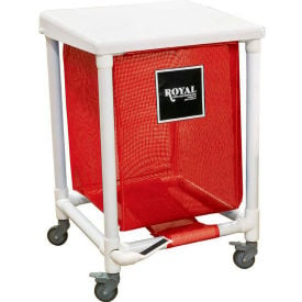 Royal Basket Trucks® PVC Hamper 24 Gal Sgl Red Mesh Liner 2 Sw/2 Sw Lock with Foot Pedal R24-RRX-H1F-3ULN