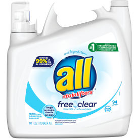 All® Ultra Free Clear Liquid Detergent Unscented 141 oz Bottle 4/Carton DIA46159