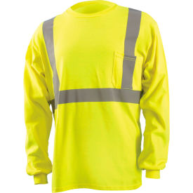 OccuNomix Classic Wicking T-Shirt W/ Sleeve Stripes Class 3 ANSI Hi-Vis Yellow XL LUX-SSETP3-YXL LUX-SSETP3-YXL