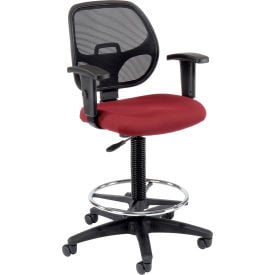 Interion® Drafting Stool - Fabric - Red 262RD695