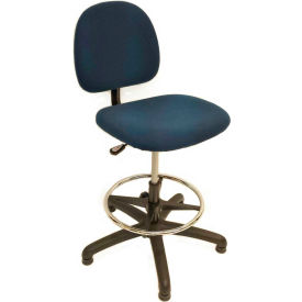 ShopSol ESD Office Chair - High Height - Value Line Fabric - Blue 1010454