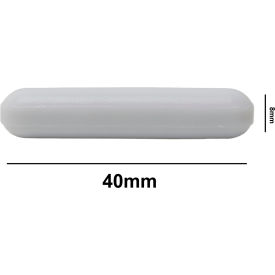 Bel-Art Spinbar Teflon Polygon Magnetic Stirring Bar 40 x 8mm White without Pivot Ring 371200040