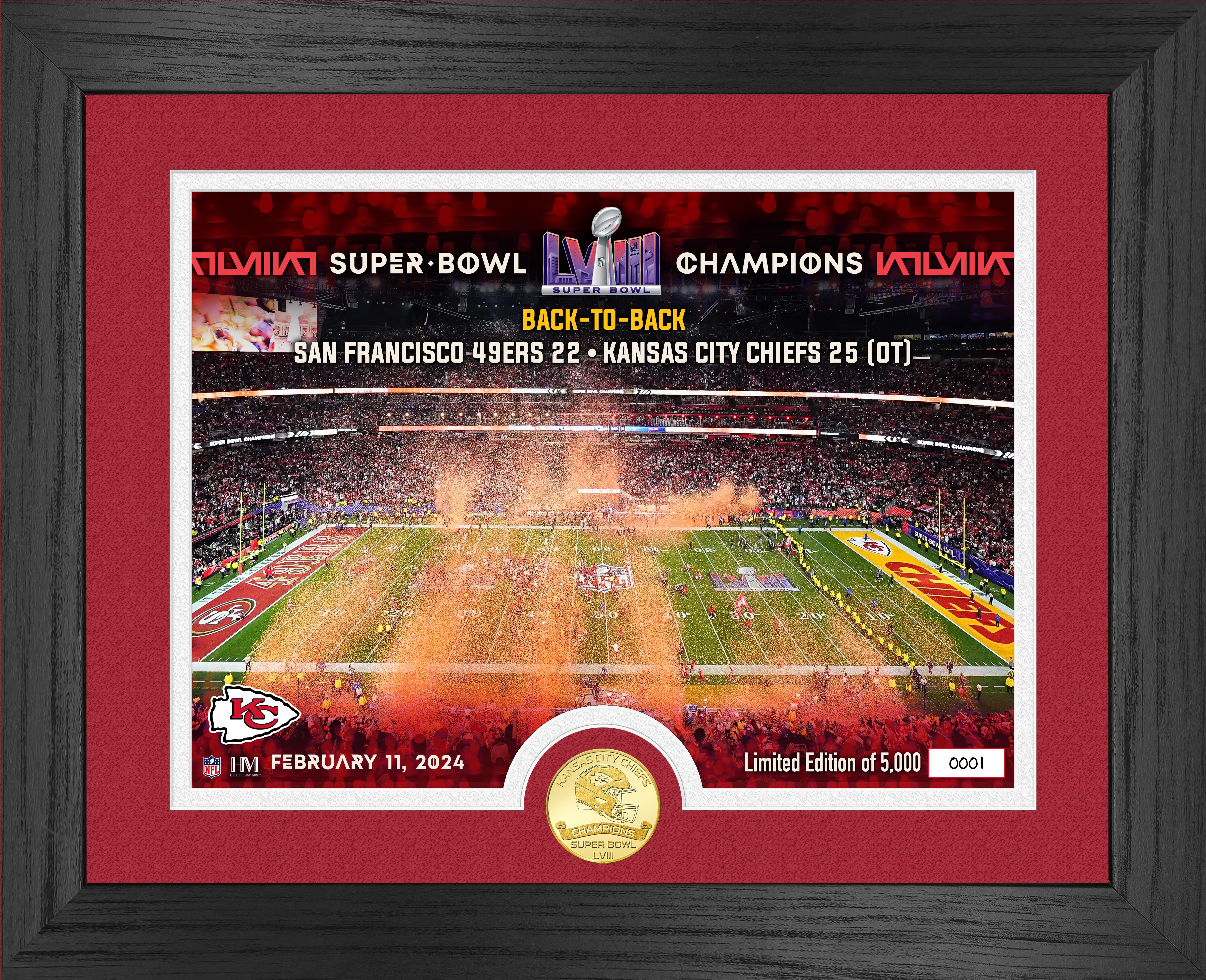 Kansas City Chiefs Super Bowl LVIII Champions Celebration Bronze Coin Photo Mint MPN:PHOTO18135K