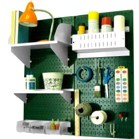 Wall Control Pegboard Hobby Craft Organizer Storage Kit Green/White 32