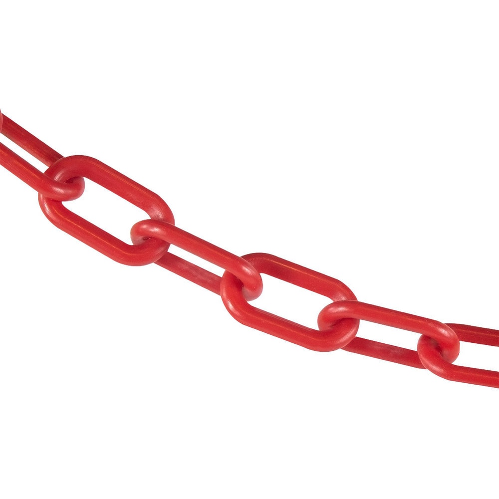 Barrier Rope & Chain, Type: Barrier Chain , Snap End Material: None , Hook Fitting Material: None , Color: Red , Link Type: Straight Link  MPN:50005-10