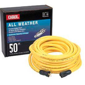 Carol 03685.61.05 50' High Visibility All Weather Extension Cord 10awg 15a/125v -Yellow -Pkg Qty 2 - Pkg Qty 2 03685.61.05
