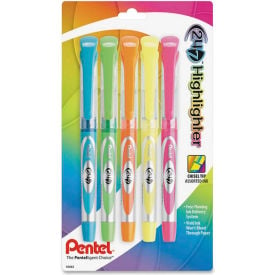 Pentel® 24 / 7 Highlighter / Chisel Tip / Yellow / Pink / Blue / Green / Orange Ink / 5 / Pack SL12BP5M