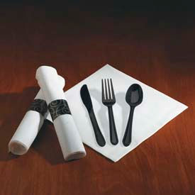 Hoffmaster® HFM119971 Caterwrap Cutlery Combo Plastic Black 100/Carton HFM 119971