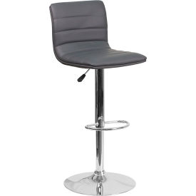 Flash Furniture Contemporary Adjustable Height Barstool - Stitch Back - Vinyl - Gray 92023-1-GY-GGCH-