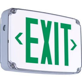 Hubbell CEWDGE LED Wet Location Exit Sign Double Face Green w/ Nickel Cadmium Battery CEWDGE