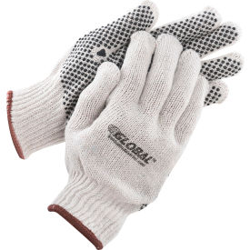 GoVets™ PVC Dot Knit Gloves Single-Sided Black Large 12 Pairs 352L708