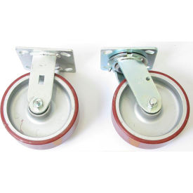 Wesco® Swivel & Rigid Caster Set Mold-On Polyurethane 3000 lb. Capacity 6