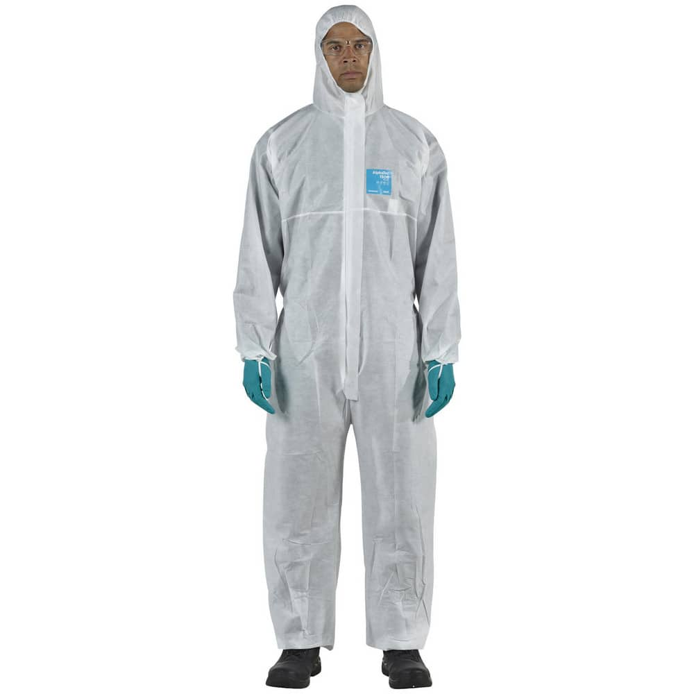 Disposable & Chemical Resistant Coveralls, Garment Style: Coveralls , Size: Large , Material: SMS , Closure Type: 2-Way Zipper with Storm Flap  MPN:WH15-S92-111-04