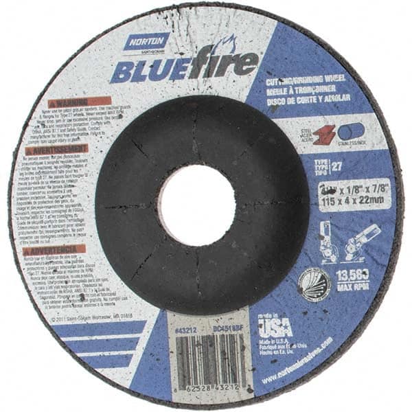 Depressed Grinding Wheel:  Type 27,  4-1/2