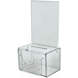 Approved 206388 Small Suggestion Box W/ Pocket Lock & Keys Clear 5.5