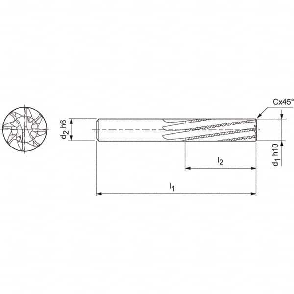 Spiral Router Bit: 12 mm Dia, 32 mm LOC, 12 mm Shank Dia, Spiral MPN:30402697