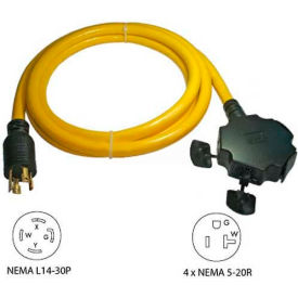 Conntek 20610-010 10' 30A Generator Power Cord with NEMA L14-30P to 5-15/20R4 20610-010