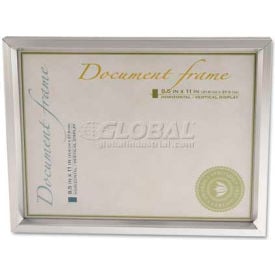 Universal Plastic Document Frame for 8 1/2 x 11 Easel Back Metallic Silver UNV76853***