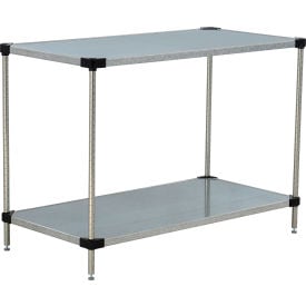 Nexel® 2 Shelf Galvanized Steel Solid Shelving Unit Starter 60