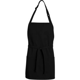 Chef Designs TT32BK2824 Premium Short Bib Apron Black 28