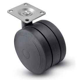 Shepherd® Swivel Top Plate Soft Tread Caster PSF50101BK - 50mm Dia. Black PSF50101BK