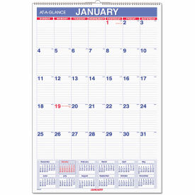 AT-A-GLANCE® Monthly Wall Calendar with Ruled Daily Blocks Jan to Dec 2025 PM328