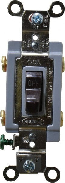 2 Pole, 120 to 277 VAC, 20 Amp, Industrial Grade Toggle Wall Switch MPN:HBL1222